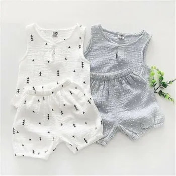 

Newborn Baby Boy Clothes Stars Print Sleeveless vest Tops +Shorts Outfit summer casual cotton Sunsuit 0-24M