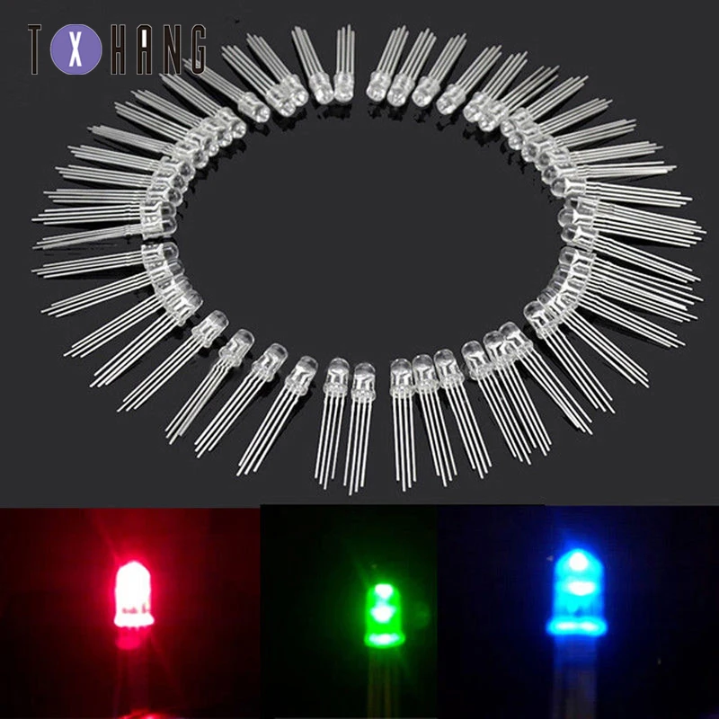5 ~ 100 шт. мм 10 круглый 4 контактный RGB трехцветный общий анод/катод F5/F10