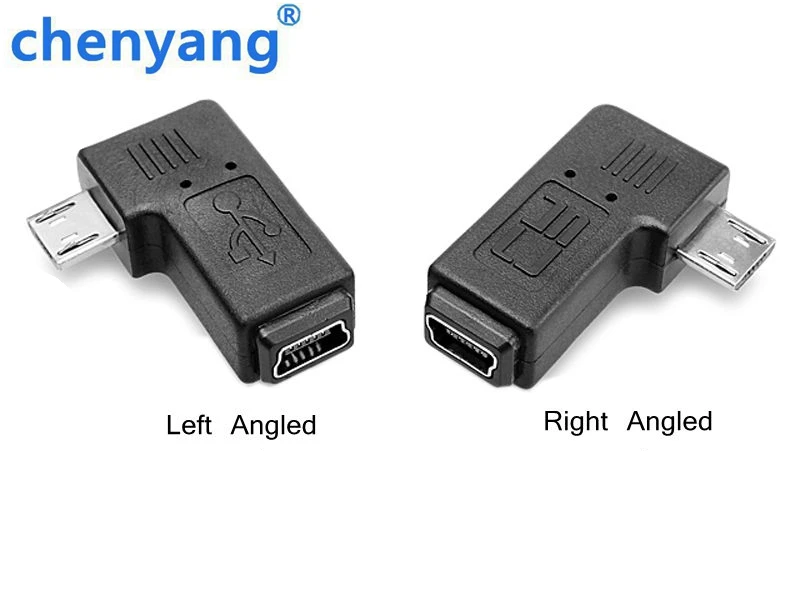90 градусов левый и правый угловой мини USB 5pin гнездо к Micro штекер Адаптер