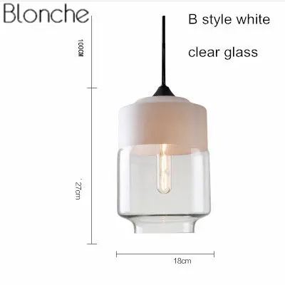 Современный скандинавский стеклянный подвесной светильник s Led подвесной светильник Лофт промышленный Декор светильник для гостиной кухонный светильник E27 - Цвет корпуса: B Style White Clear