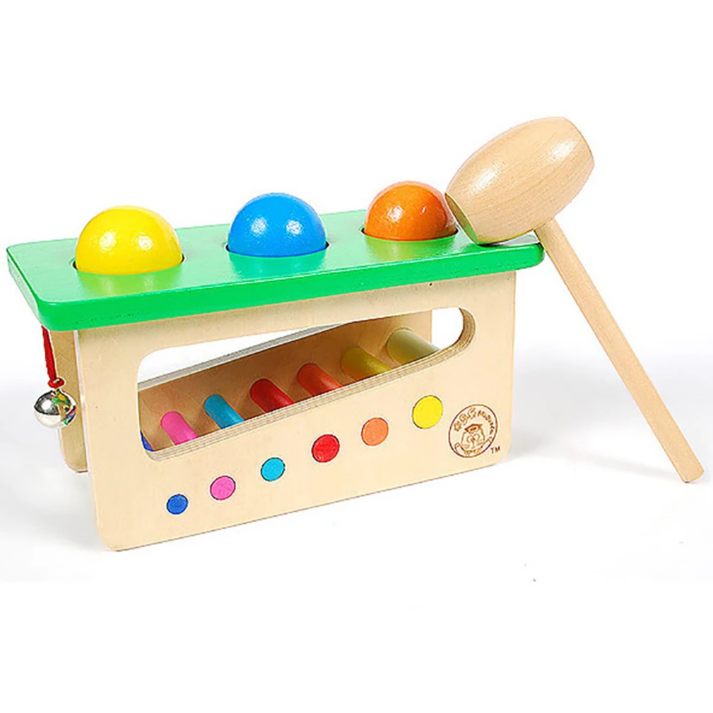 Деревянный молот для Оглушения Роллинг мяч колокольчик дети музыка развивающая игрушка Детские материалы по системе Монтессори стол для пинг-понга