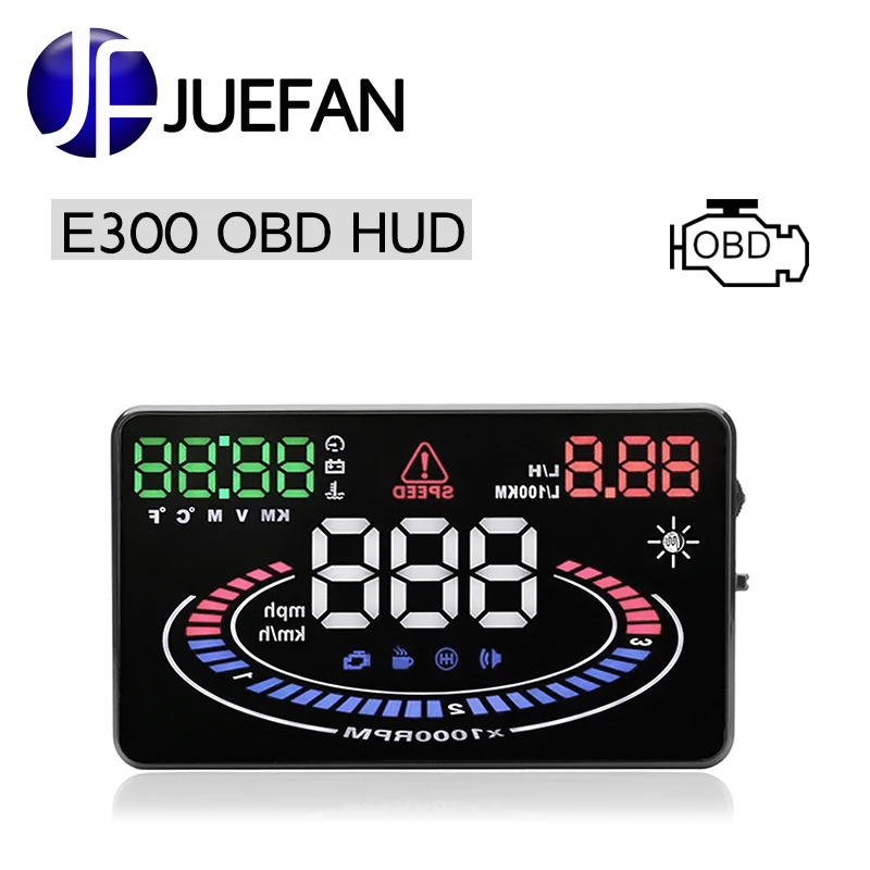 

top E300 HUD Auto diagnostic scanner car Head Up Display Car Detector Speed Projector on Windshield HUD Display Car with OBD2