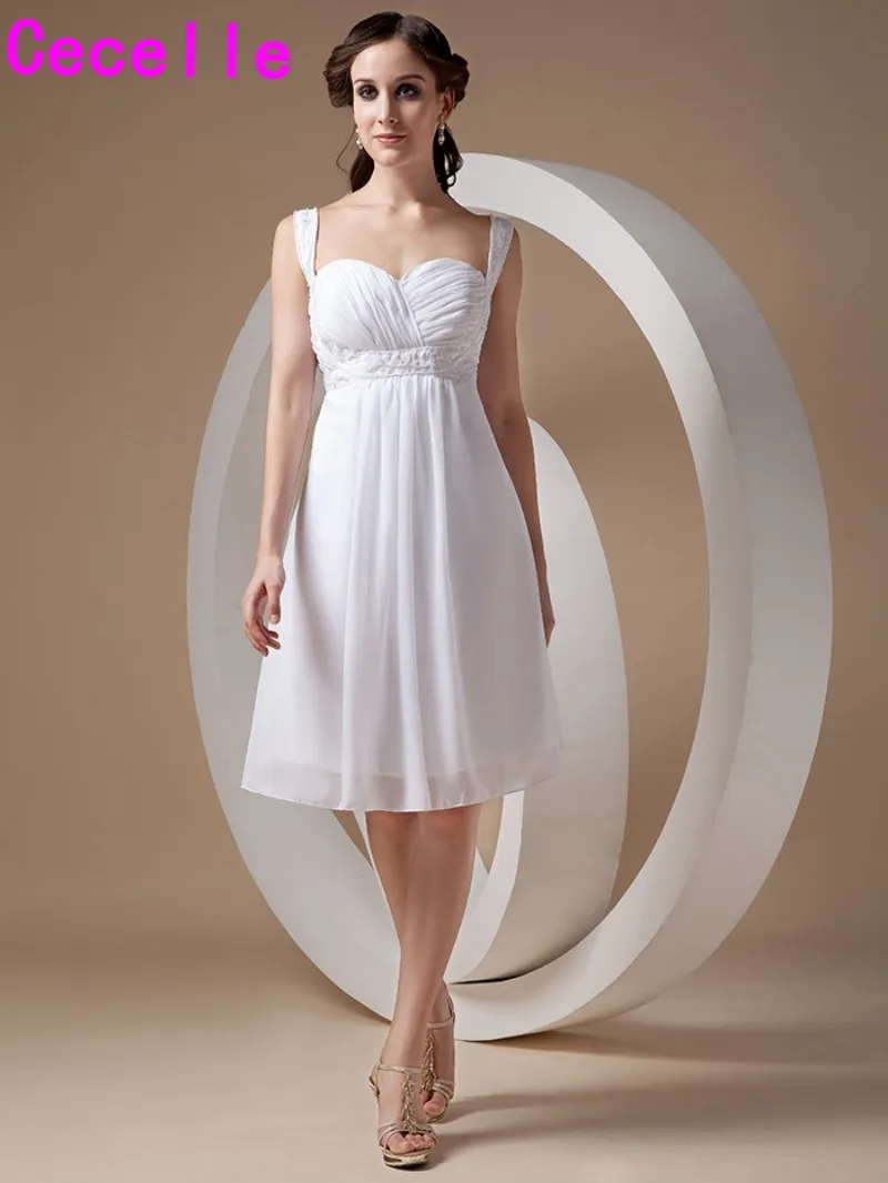 Ivory Chiffon Summer Beach Informal Bridesmaid Dresses With Straps
