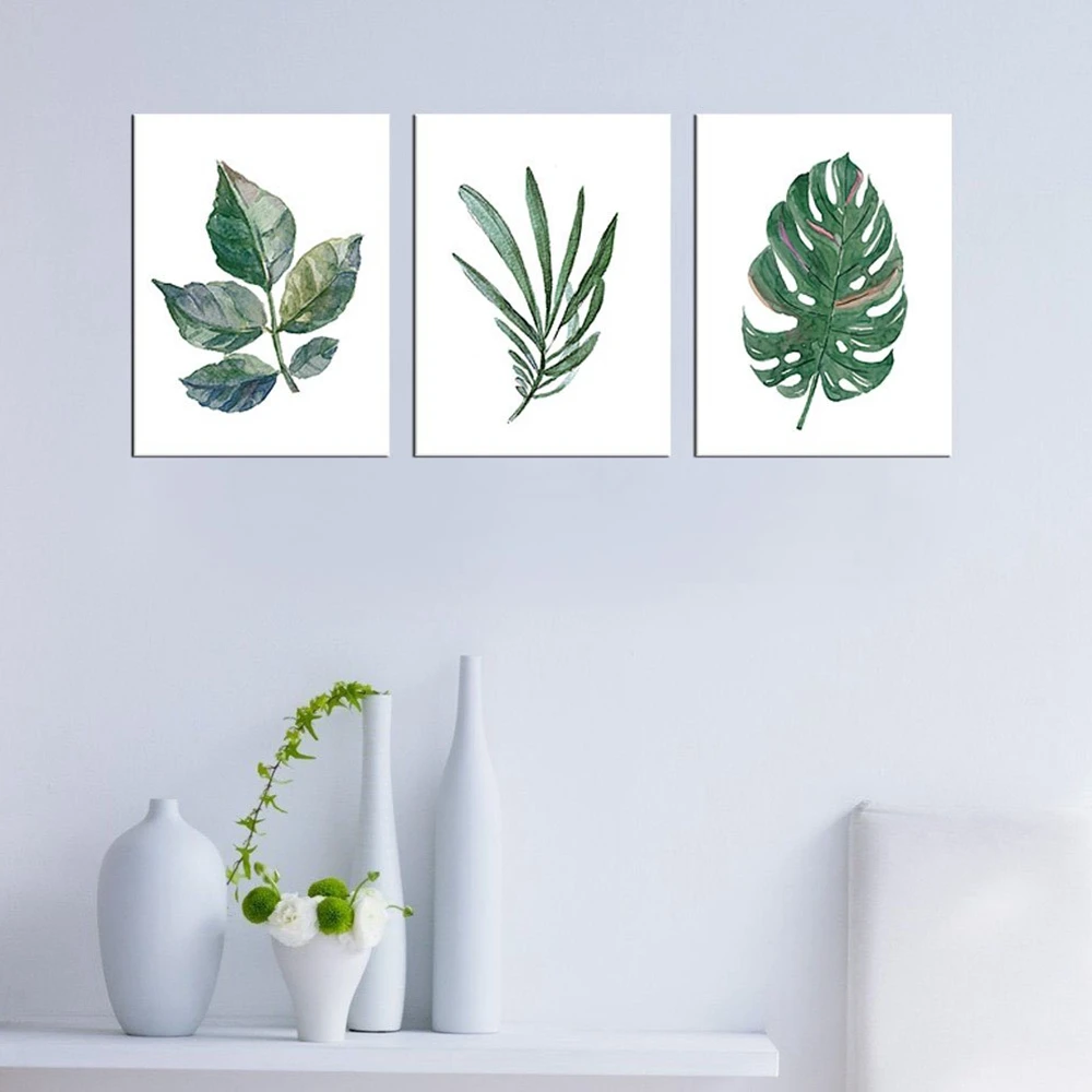 Nordic Wall Art Canvas Prints Simple Life Green Leaf Canvas Painting For Kitchen Bathroom Wall Decor Watercolor Drop Shipping Painting Calligraphy Aliexpress