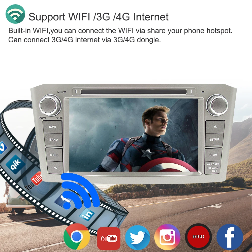 Clearance Support Apple Carplay Android 8.0 Car Radio DVD GPS Multimedia Player For Toyota Avensis T25 2003-2008 Auto Navigation Stereo 5