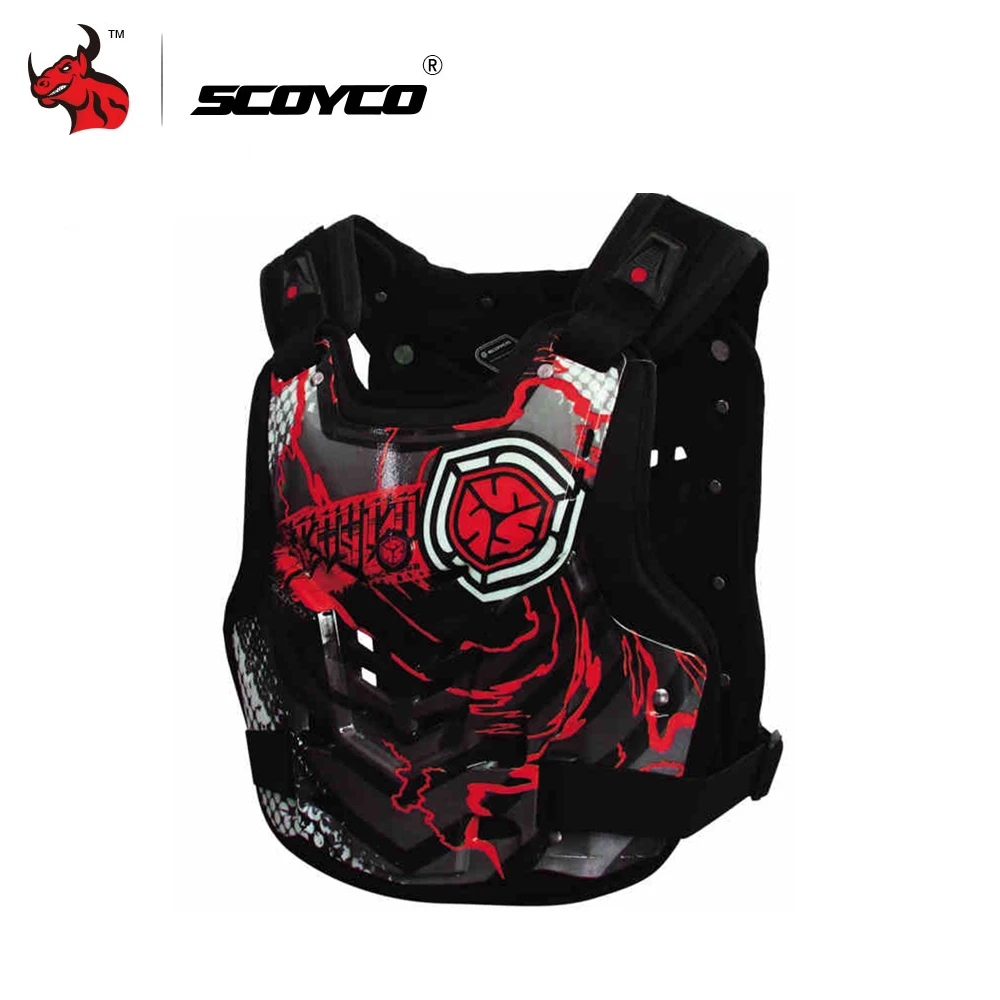 SCOYCO Men's Racing Motorcycle Armor Protector Armor Vest Red And Yellow Body Protector Vest Chest Armor