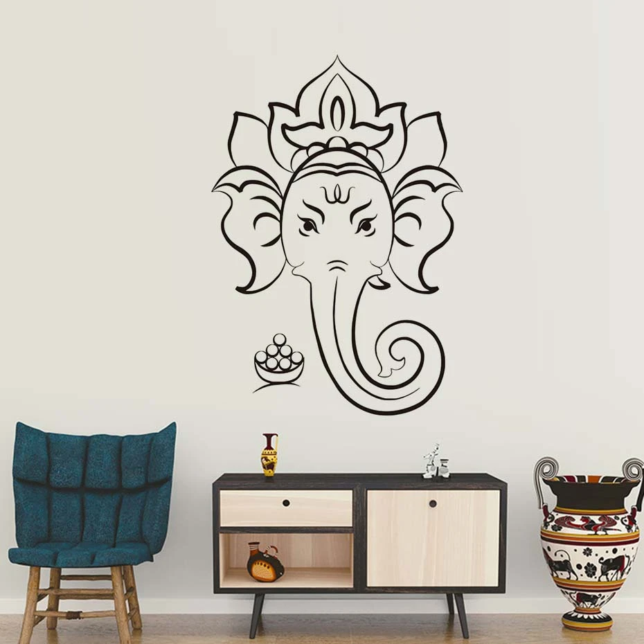 リビングルームの家の装飾壁のステッカー壁紙神聖なガネーシャ神ビニールステッカー ウォール ステッカー Aliexpress