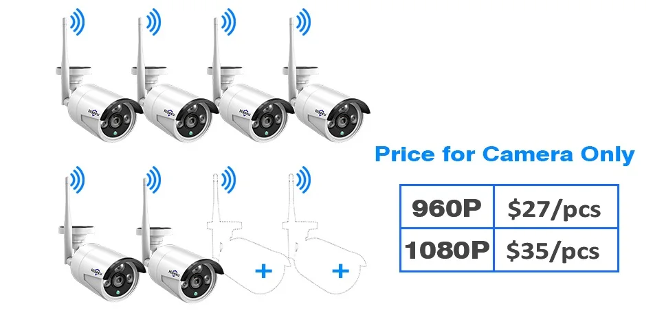 Hiseeu 8CH CCTV камера беспроводная 6 шт 1080P wifi ip-камера наружная домашняя система видеонаблюдения NVR комплект