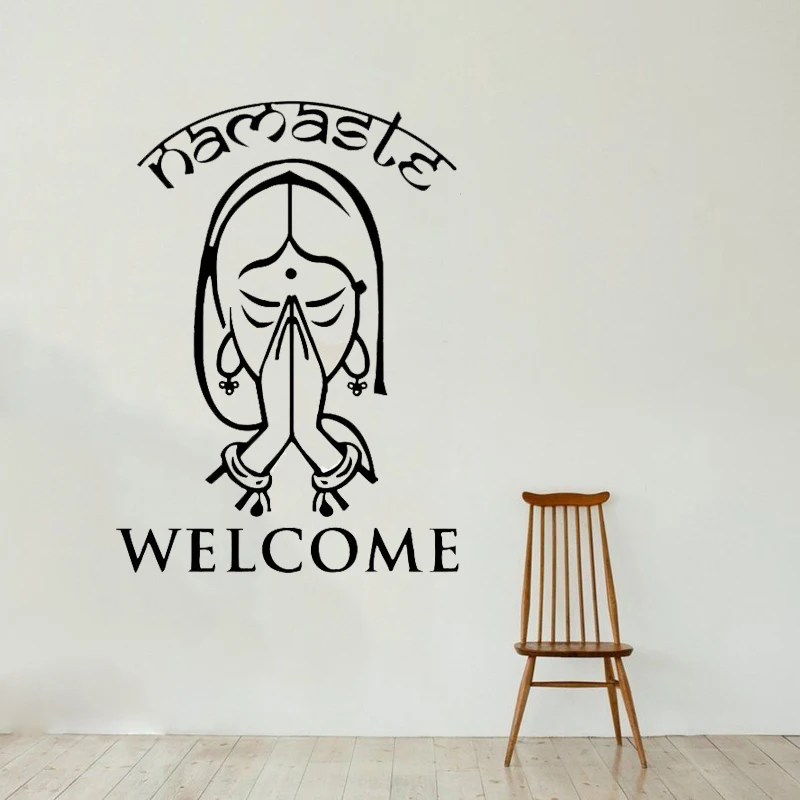 

Yoga Meditation Woman Pattern Art Wall Stickers With Quotes Welcome Vinyl Wall Decals For Home Bedroom Special Decor W-448