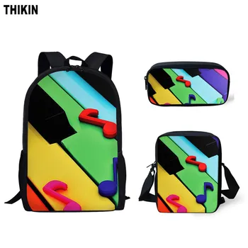 

THIKIN Abstract Piano Print School Bags for Girls 3D Big Kids Shoulder Backpack Custom Design Bookbag Wholesale Rucksack Mochila