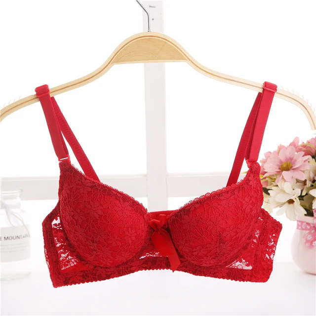 Women Sexy Underwire Padded Push Up Embroidery Lace Ladies Bra 34