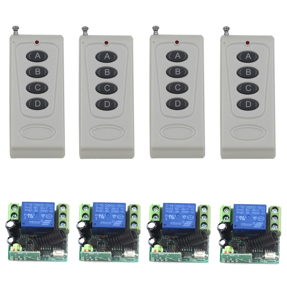 

DC 12V 1 CH 1CH RF Wireless Remote Control Switch System 315/433MHZ Transmitter Mini Receiver Switch For Home Lamp Light Bulb