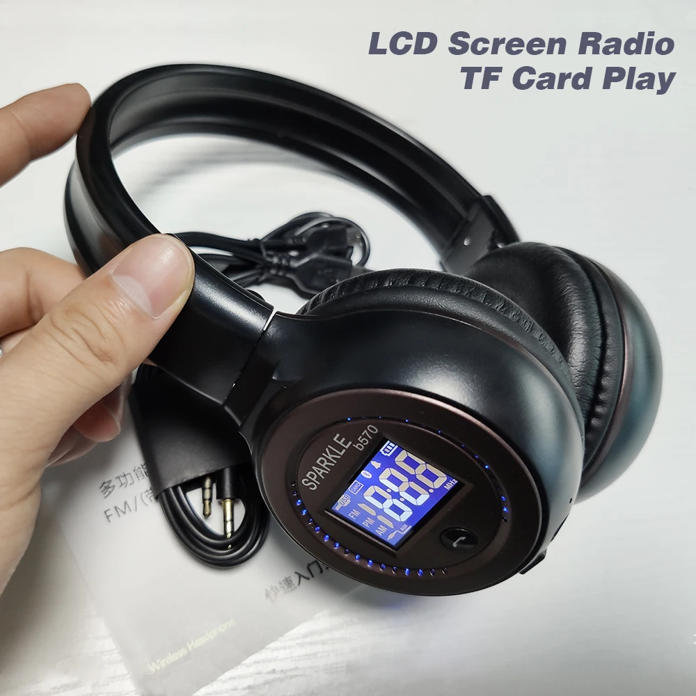 ZEALOT B570 стерео Bluetooth наушники беспроводные наушники ЖК-экран FM радио TF карта MP3 Воспроизведение с микрофоном