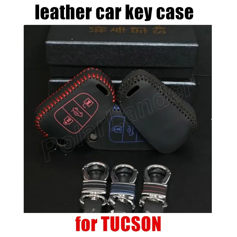 

Only Red hot sale hand sewing leather car key case cover fit for HYUDNAI SONATA 8 NEW ELANTRA VERNA I30 TUCSON