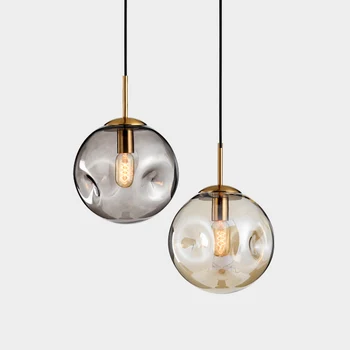 

Creative light luxury concave and convex glass ball bedroom art chandelier