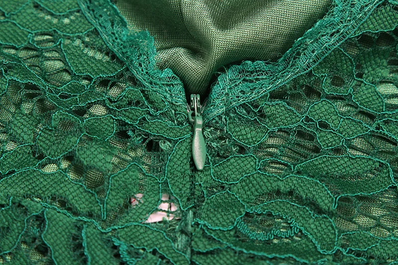 Kostlich Summer Women Long Dress 2017 UK Green Elegant Prom Fashion Casual Ladies Maxi Clothes Evening Party O-Neck Lace Dresses (90)