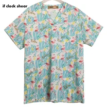 Медицинская хирургическая униформа для женщин спа салон красоты рубашки стоматология доктор скраб одежда печать аптека Уход Униформа скрабы