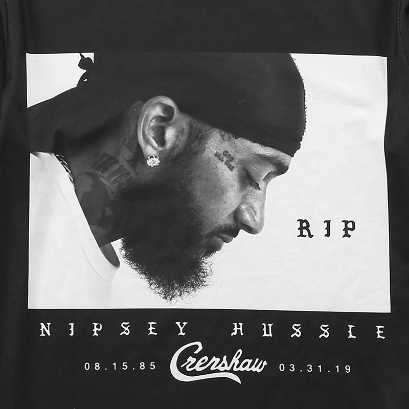 Футболки memento Nipsey Hussle, летние крутые Топы с коротким рукавом, футболки в стиле хип-хоп, повседневные свободные черные хлопковые футболки