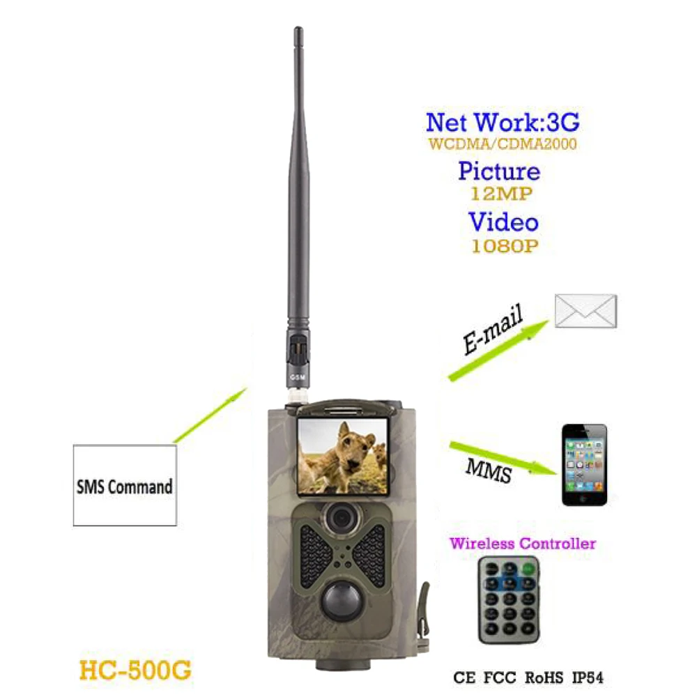 12MP 3G GPRS MMS SMS Control Scouting Trail Camera Outdoor waterproof HD video recorder security self