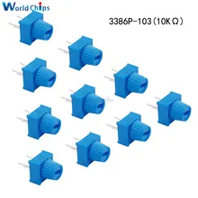 10 шт. 3386P-1-103 тримпот потенциометр резистор 10KΩ Ом 10 к с ручкой один поворот макет логарифмический потенциометр для Arduino