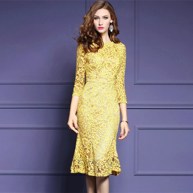 Mermaid Yellow Dress