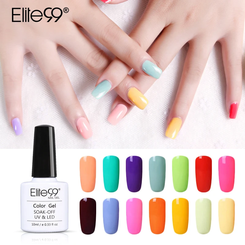 Elite99 10 مللي معكرون اللون هلام الورنيش نقع معطلة جل UV مسمار البولندية شبه الدائم DIY مسمار الفن مانيكير Gellak جيل للأظافر البولندية
