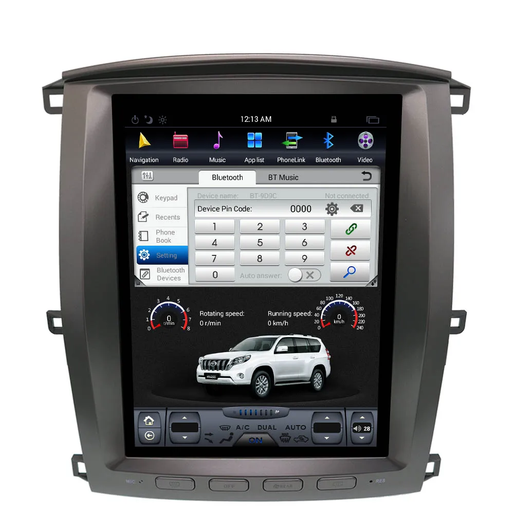 Best Tesla style 4K Screen Multimedia Car No DVD Player GPS Navigation For TOYOTA LAND CRUISER LC100 2003-2007 headunit radio tape 3