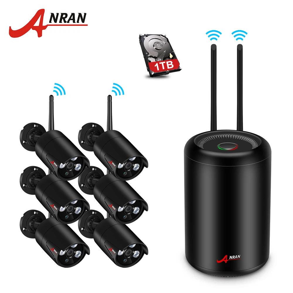 

ANRAN 8CH Surveillance 1080P NVR 1080P WIFI IP Camera System 2.0MP wireless Security Camera Kit P2 PWiFi Camera CCTV System