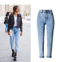 BringBring весенние BF стильные джинсы с высокой талией для женщин, свободные джинсовые штаны с длиной до лодыжки, уличные брюки 1826