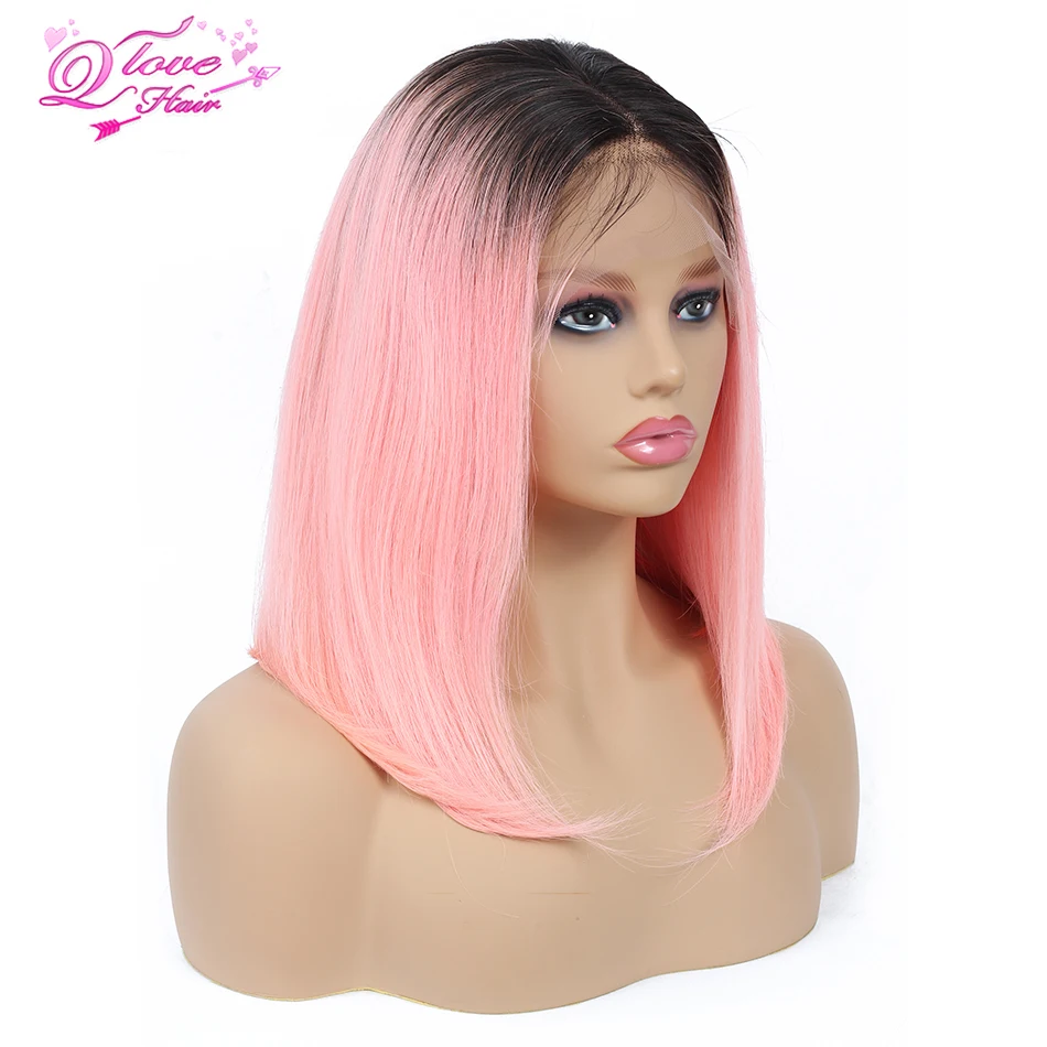 Парик Queen Love Hair монгольский Короткий прямой парик из 100% человеческих волос 1B 99J #27