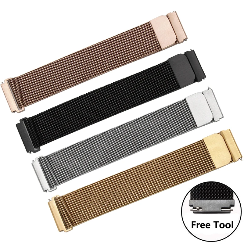 

Quality milanese mesh belt 20mm22mm stainless steel watchband magnetic buckle Samsung gear S2/S3 smart watch accessories