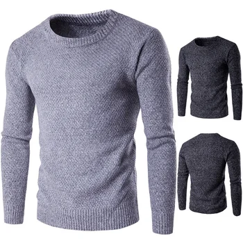 

ZOGAA 2019 Autumn Winter Men's Sweater Casual O-Neck Solid Slim Fit Knitwear Mens Sweaters Pullovers Pullover Men Pull Homme