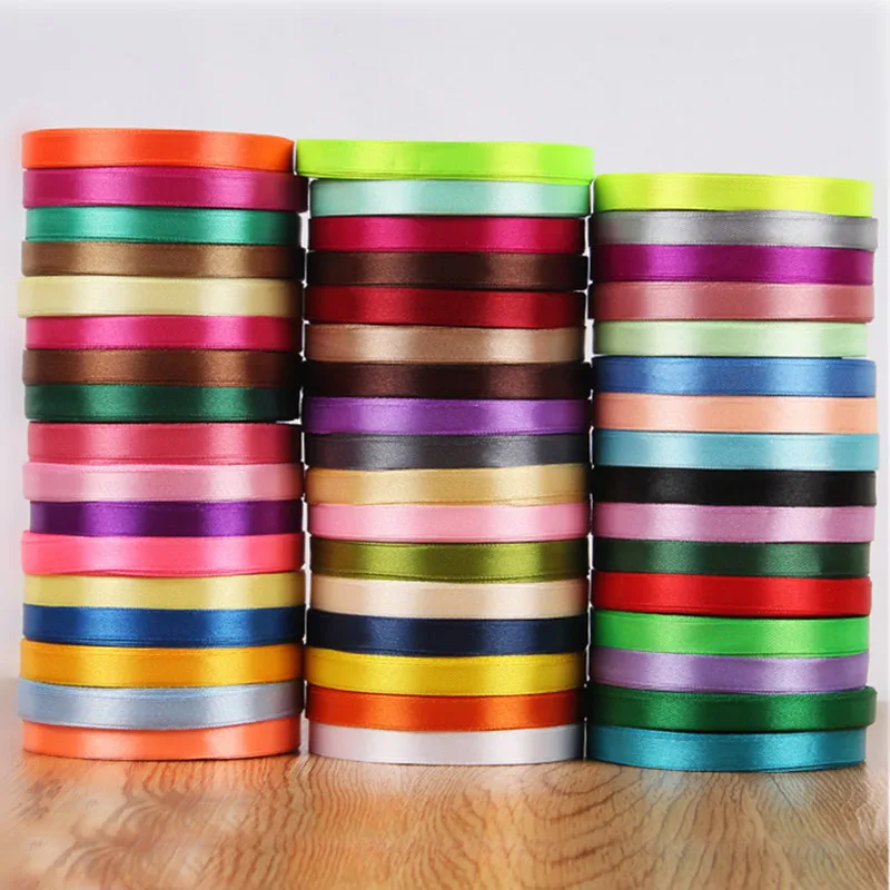 10mm Width multi colour Cloth Satin Ribbons Wedding Party Decoration