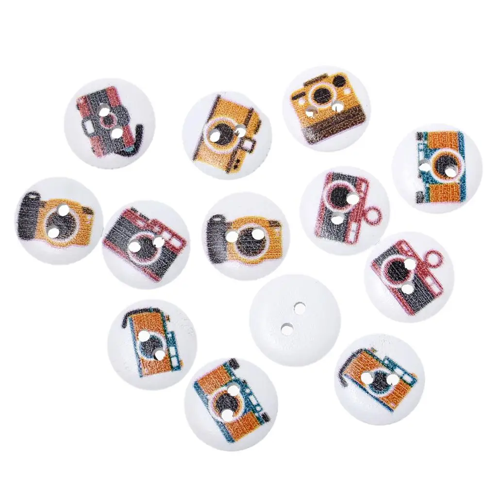 DoreenBeads Wood Sewing Button Scrapbooking Round At Random Two Holes