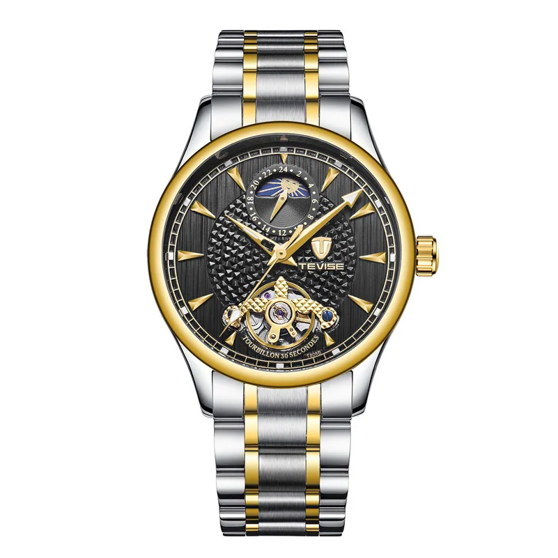 

Tevise Men Automatic Mechanical Wristwatches Luxury Top Brand Men's Business Watch Full Steel Man Watches Gifts relojes hombre