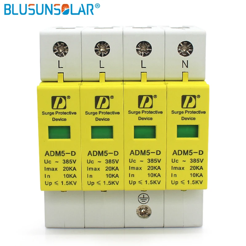 2 шт. SPD 4P 10KA ~ 20KA 385V AC Бытовая din рейка 35 мм анти гром Низковольтное устройство