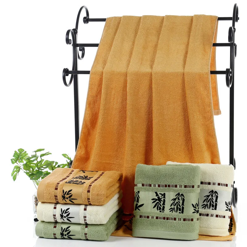 

70x140cm Bath Towel Plain bamboo fiber Beach Towel Healthy Antibacterial Absorption Super Thicken Soft jacquard Bathroom Towel