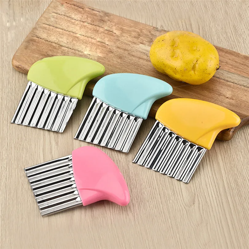 Kitchen Accessories Gadgets Vegetable Cutter Wave onion potato slices wrinkled french fries salad corrugated cutting  (1)