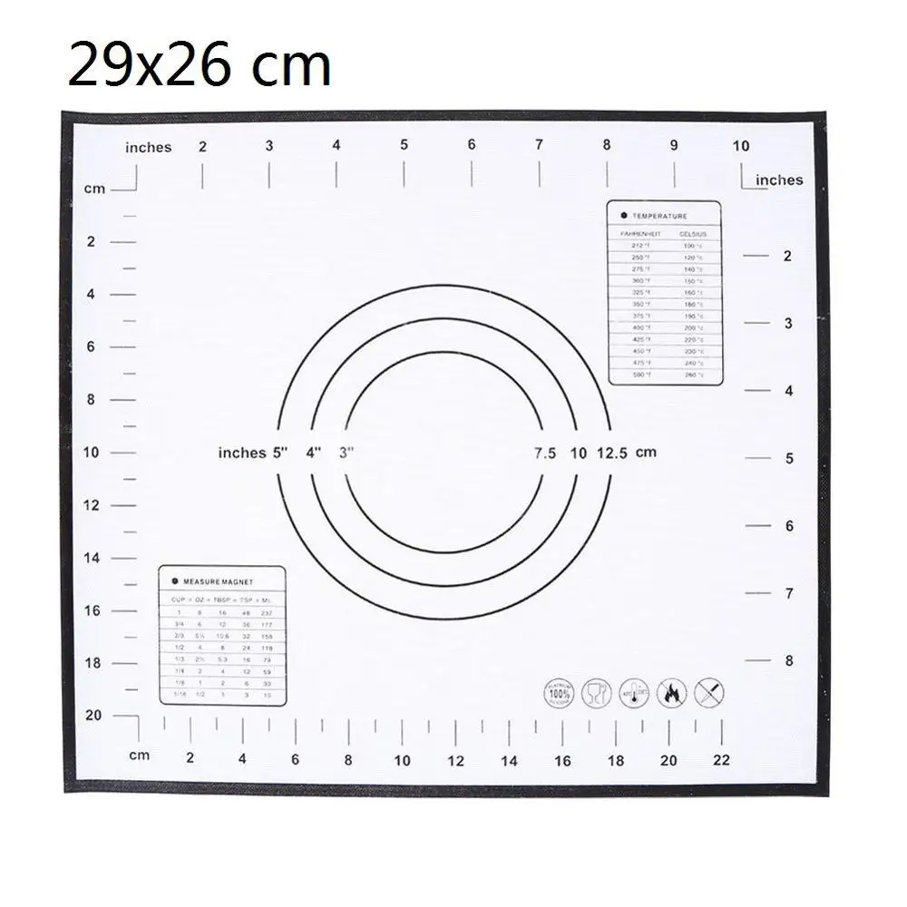 Ex-Большой силиконовый коврик для выпечки для духовки, раскатки теста, коврик для выпечки, раскатка помадка, кондитерские изделия коврик для печенья, антипригарные Инструменты для выпечки - Цвет: black