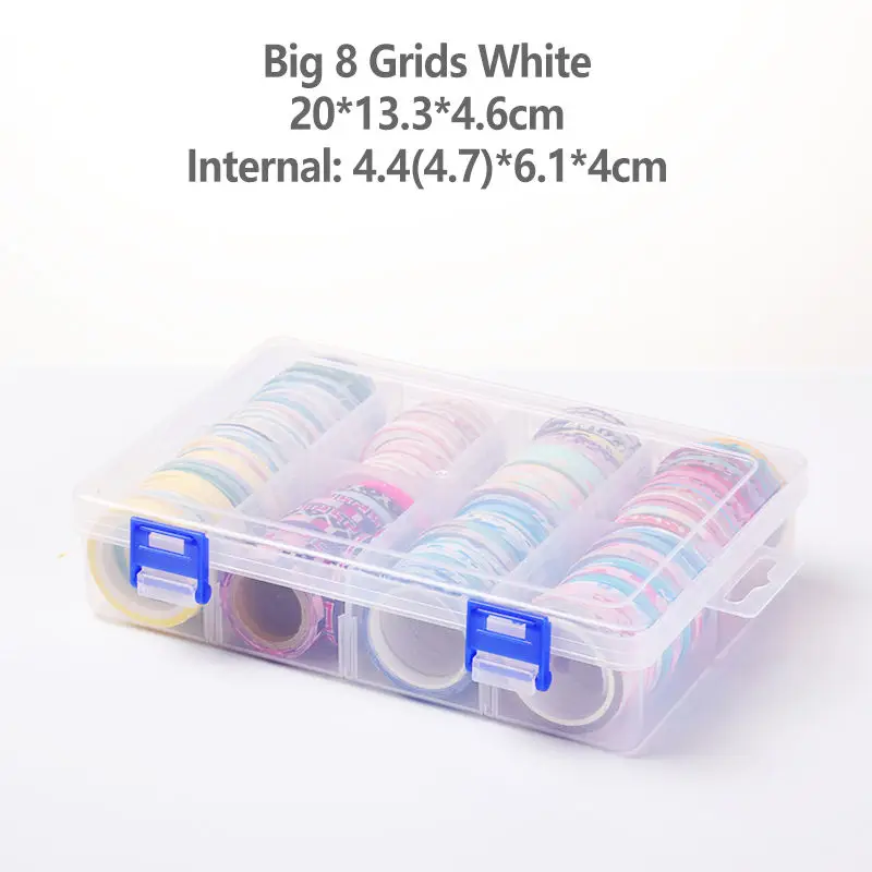 Многофункциональный съемный ящик васи ленты для DIY Скрапбукинг хранения коробки Органайзер офис пуля журнал поставок S602 - Цвет: 8 Grids White