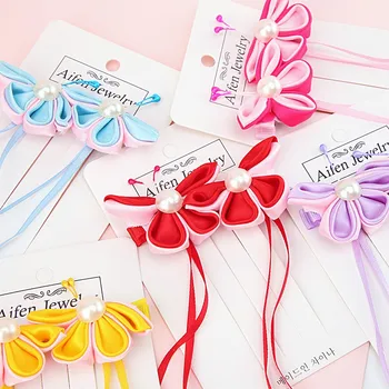 

Baby Girl Cute Chinese Style Hair Accessories Bowknot Tassel Design Headband Hair Pin