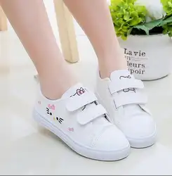 Новые детские белые туфли для девочек и мальчиков кроссовки детские дышащие из искусственной кожи спортивная обувь для малышей на