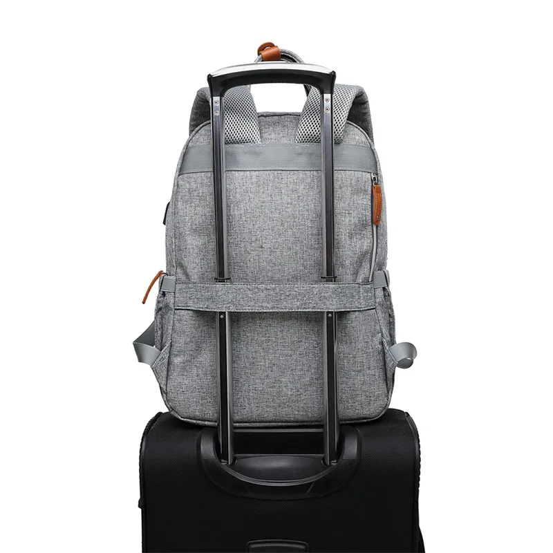  Bolsa de pañales para bebé con interfaz USB grande bolsa de pañales para bebé mamá maternidad mochi