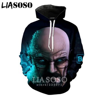 

LIASOSO 2019 Winter New Men Women Sweatshirt 3D Print TV Series Breaking Bad Hoodie Long Sleeve Casual Harajuku Pullover B186-17