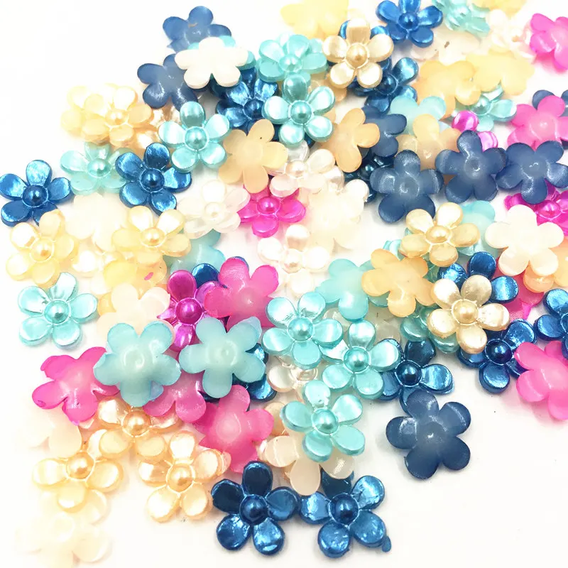 

100Pcs Mixed Cameo Cabochon Decoration Tiny Flower Acrylic Flat Back Fashion Jewelry DIY Findings Charms 11mm