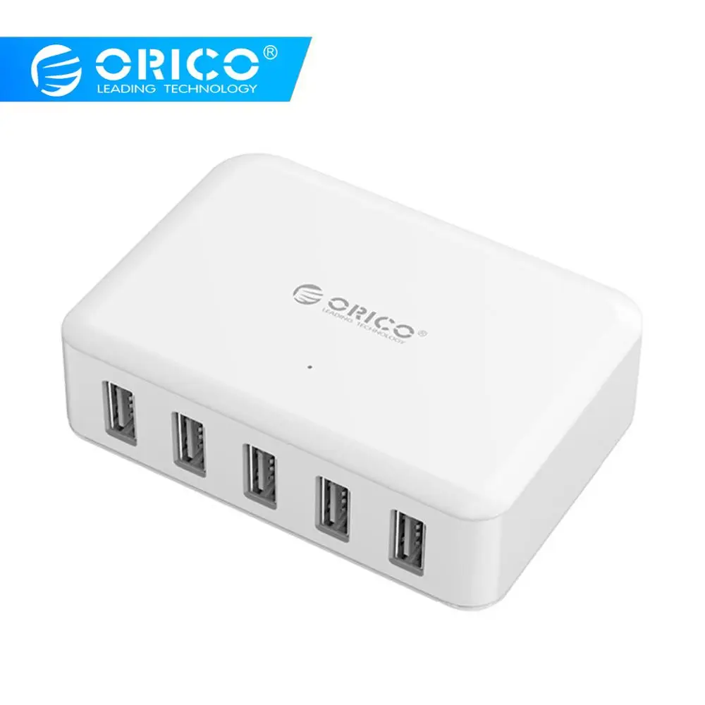 

ORICO USB Charger Smart 5 Port Desktop Charger Mobile Phone Travel Charger US UK EU Plug Supercharger 40W for iPhone Galaxy S7