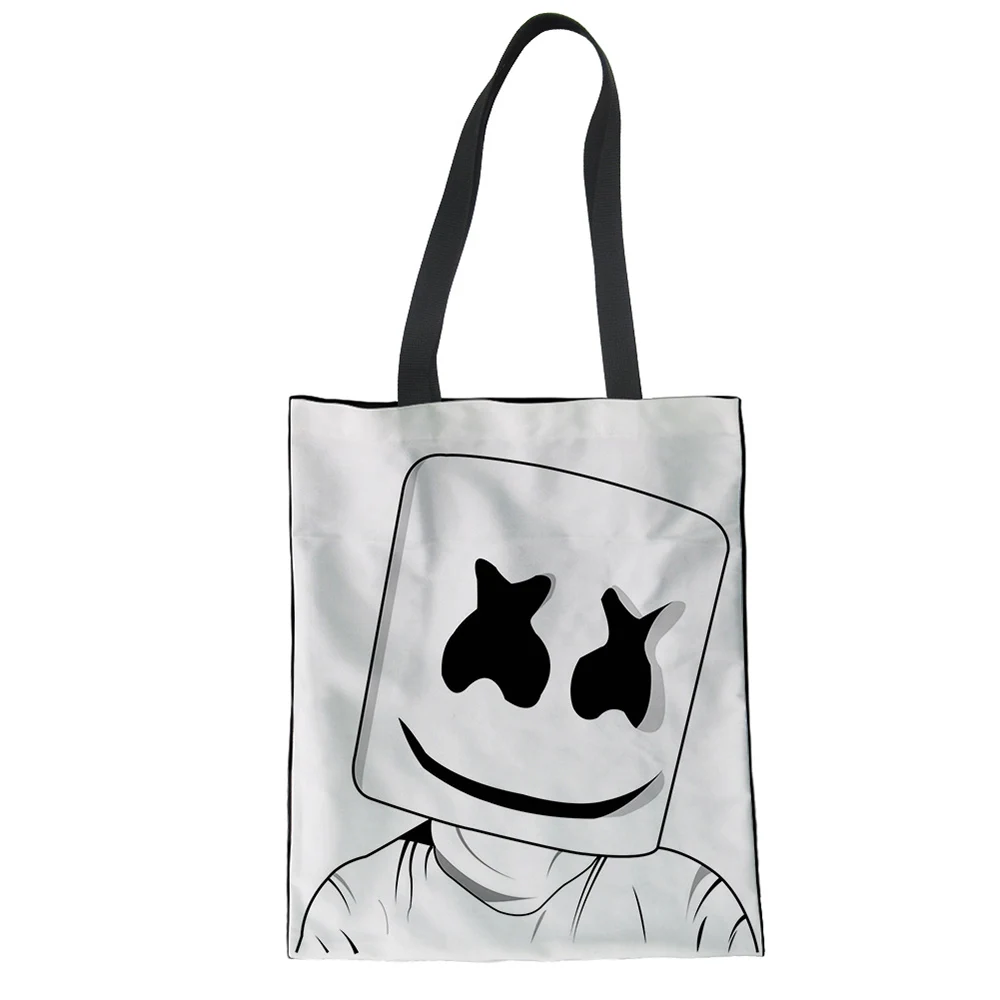 

Noisydesigns Women Handbag Shoulder Fashion Teenager Girls Shopping Tote Bag Cute Marshmello Print Ladies Hand Bags Beach Bag
