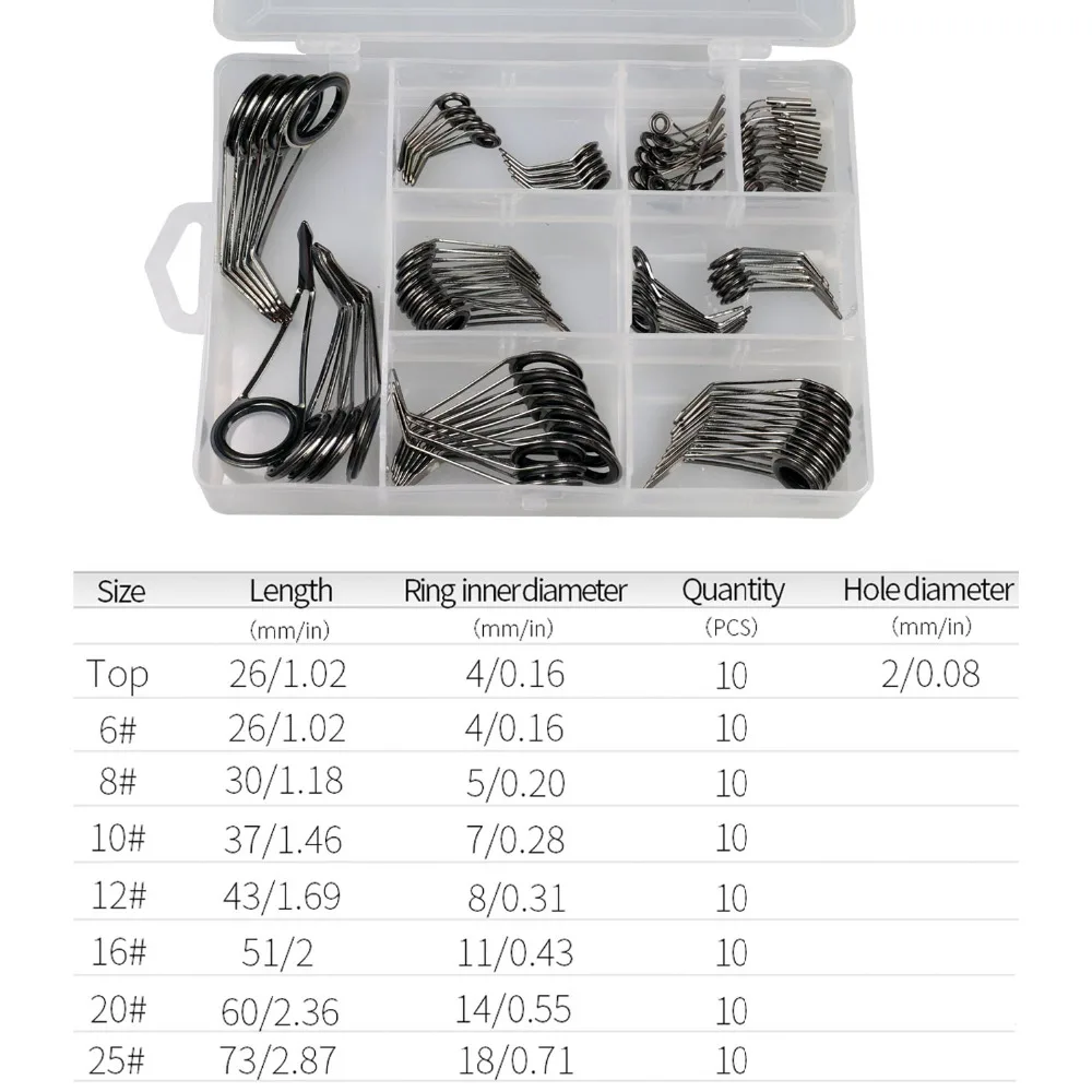 80 шт./кор. 4 мм-18 мм Удочка направляющие наконечники Топ Ремкомплект один визуально удлиняющие ноги двойной Керамика кольцо удочки рыболовные снасти