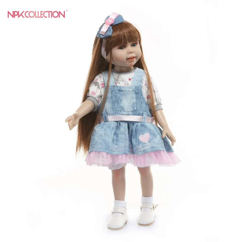 NPKCOLLECTION 45 см полностью силиконовая кукла новорожденный младенец детский Playmate