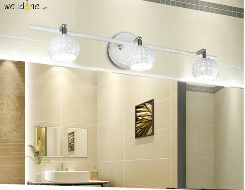 LED комната спальня зеркало лампы черный/белый 3 головки настенный современные лампы